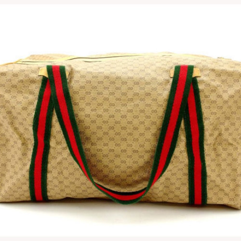 AUTH Gucci Boston bag Beige Green Woman - Picture 2 of 6